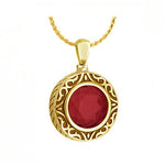 Garnet 14KT Gold Cremation Jewelry Urn - SHIPS NOW