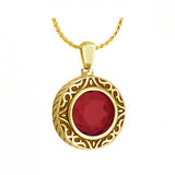 Garnet 14KT Gold Cremation Jewelry Urn - SHIPS NOW