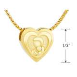 Mother And Child 10KT Gold Heart Cremation Jewelry Urn - ORDER NOW
