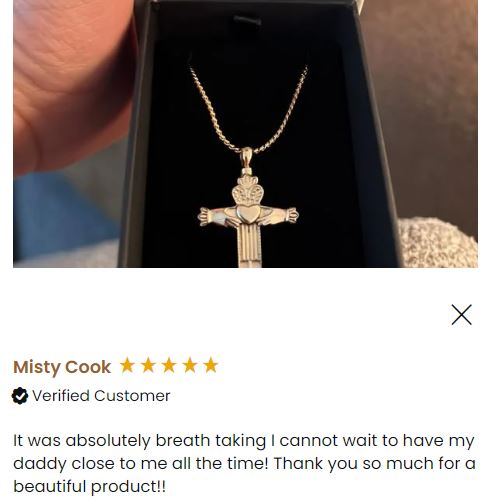 Claddagh Cross 10KT or 14KT Gold Cremation Jewelry Urn - ORDER NOW