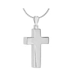 Men's Perfect Cross 14KT White Gold Cremation Jewelry SHIPS NOW