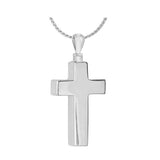 Men's Perfect Cross 14KT White Gold Cremation Jewelry SHIPS NOW