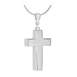 Men's Perfect Cross 14KT White Gold Cremation Jewelry - ORDER NOW