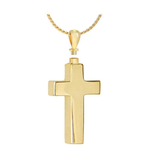 Men's Perfect Cross 10KT or 14KT Gold Cremation Jewelry Urn - ORDER NOW