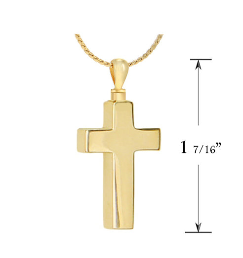 Men's Perfect Cross 10KT or 14KT Gold Cremation Jewelry Urn - ORDER NOW