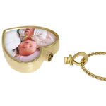 Photo Heart 10KT or 14KT Gold Cremation Jewelry Urn - SHIPS NOW