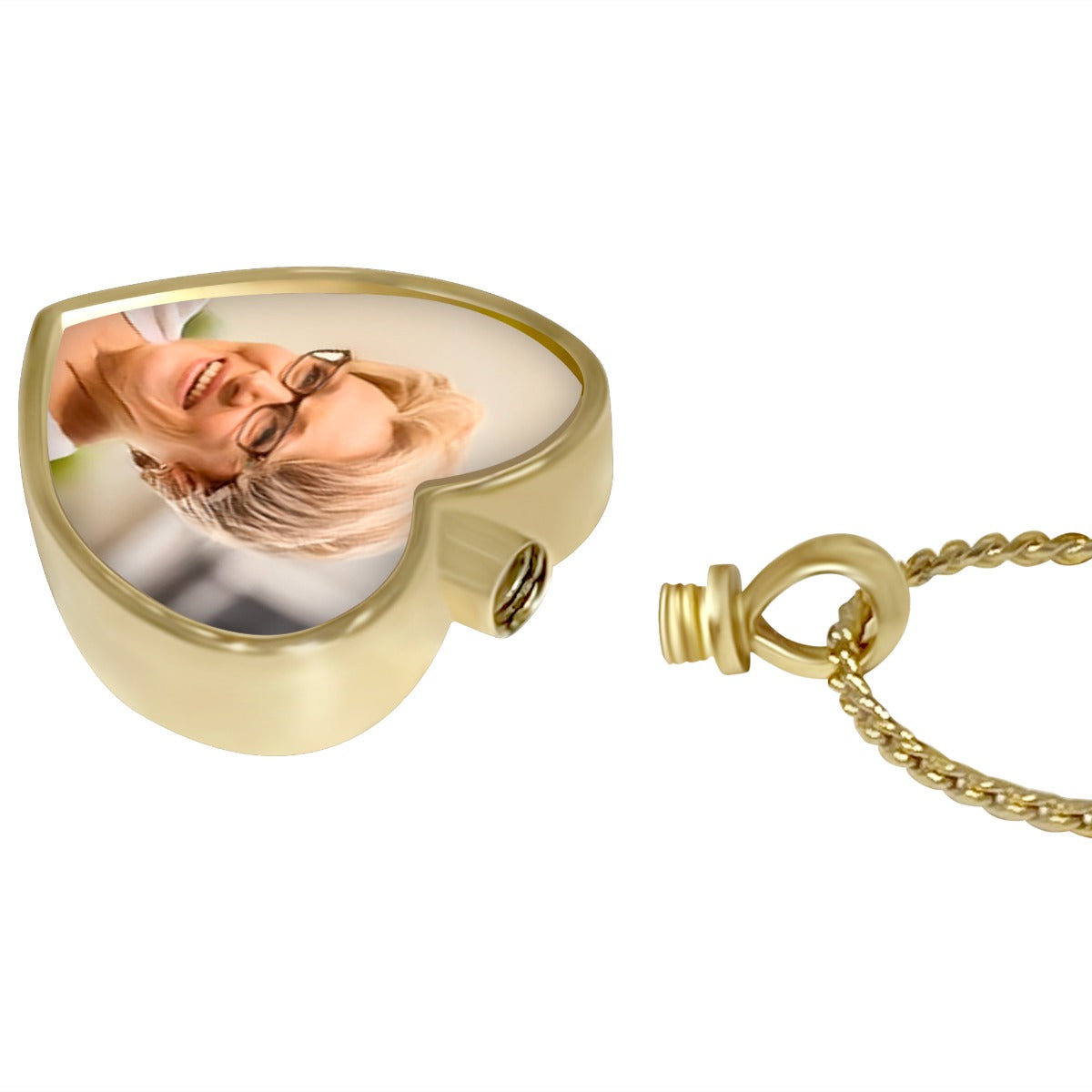 Photo Heart 10KT or 14KT Gold Cremation Jewelry Urn - SHIPS NOW
