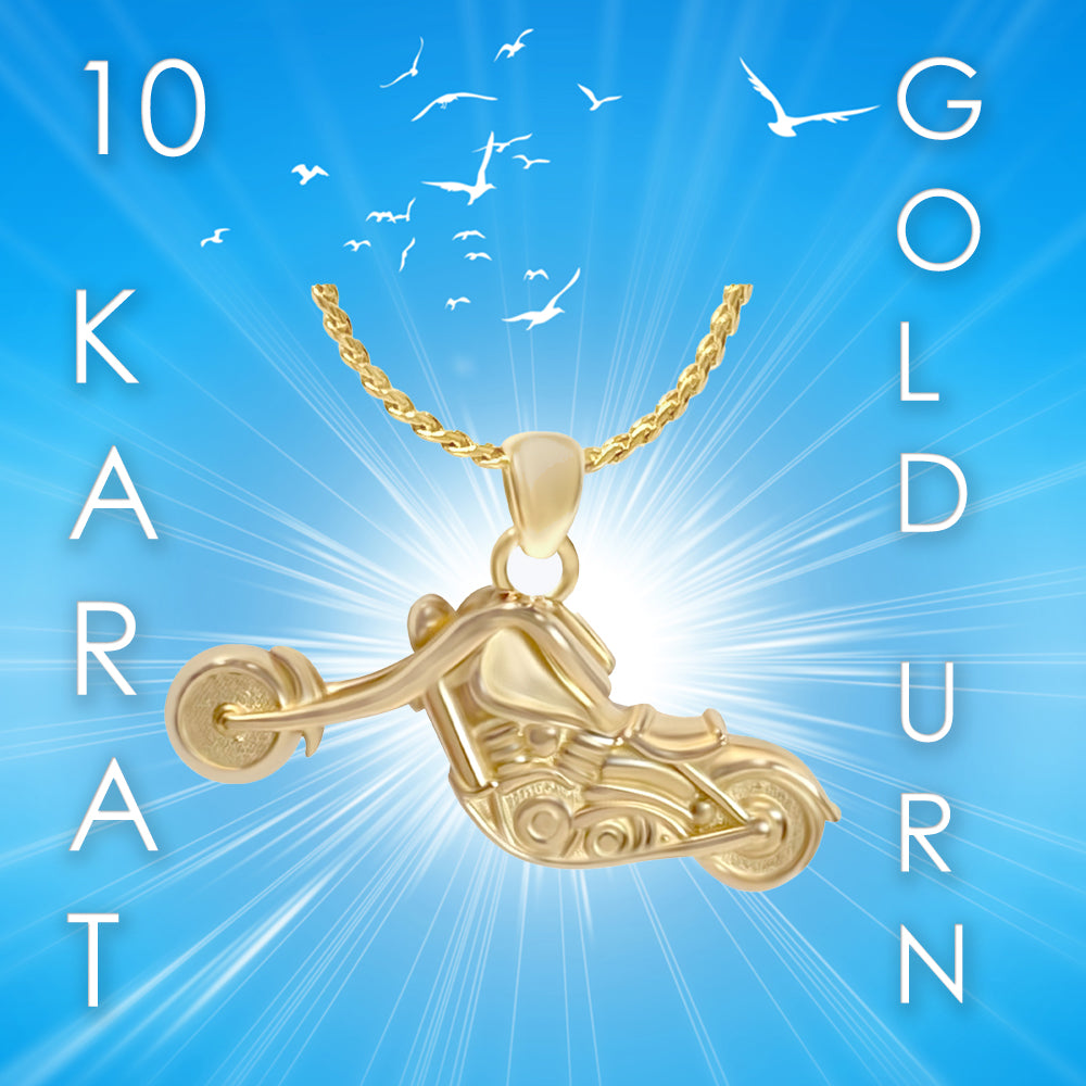 Motorcycle 10KT or 14KT Gold Cremation Jewelry Urn - ORDER NOW