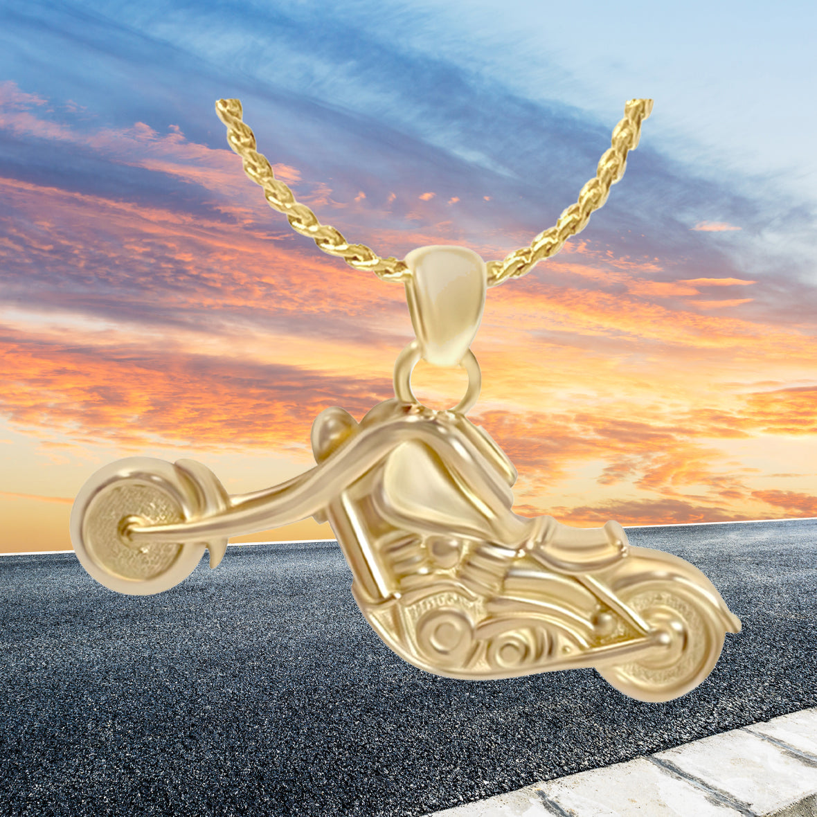 Motorcycle 10KT or 14KT Gold Cremation Jewelry Urn - ORDER NOW