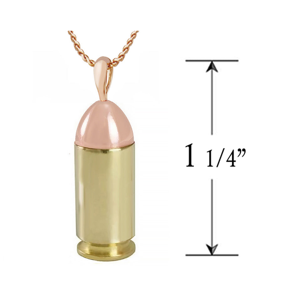 Rose Gold 10KT Bullet Cremation Jewelry Urn - ORDER NOW