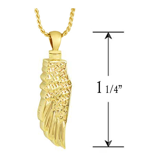 Angel Wing 10KT or 14KT Gold Cremation Jewelry Urn - ORDER NOW