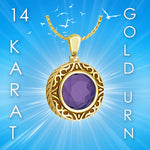 Amethyst 14KT Gold Cremation Jewelry - SHIPS NOW