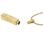 Gold Bar Crystal 10KT or 14KT Gold Cremation Jewelry Urn - SHIPS NOW