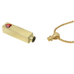 Gold Bar Crystal Red Heart 10KT or 14KT Gold Cremation Jewelry Urn - ORDER NOW
