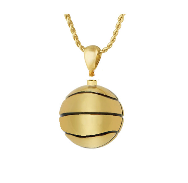 Basketball 10KT Gold Cremation Jewelry Urn - SHIPS NOW