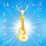 Acoustic Guitar 10KT or 14KT Gold Cremation Jewelry Urn - SHIPS NOW