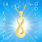 Infinity Heart 10KT or 14KT Gold Cremation Jewelry Urn - SHIPS NOW