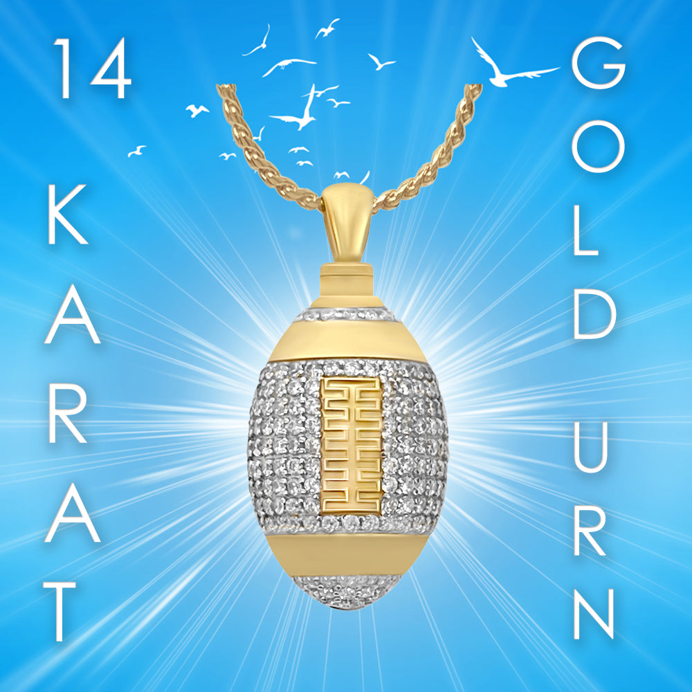 Football 10KT or 14KT Gold Cremation Jewelry Urn - ORDER NOW