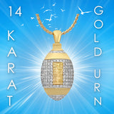 Football 10KT or 14KT Gold Cremation Jewelry Urn - ORDER NOW