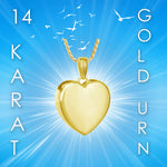 Perfect 10KT or 14KT Gold Heart Cremation Jewelry Urn - SHIPS NOW