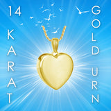 Perfect 10KT or 14KT Gold Heart Cremation Jewelry Urn - SHIPS NOW