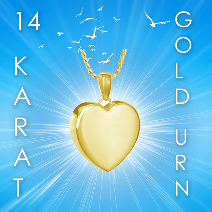 Perfect 10KT or 14KT Gold Heart Cremation Jewelry Urn - SHIPS NOW