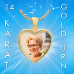 Photo Heart 10KT or 14KT Gold Cremation Jewelry Urn - SHIPS NOW