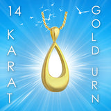 Precious Tears 10KT or 14KT Gold Cremation Jewelry Urn - SHIPS NOW