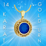 Royal Blue 14KT Gold Cremation Jewelry Urn - SHIPS NOW
