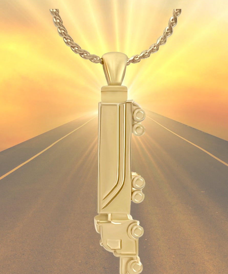 Truck Driver 10KT or 14KT Gold Cremation Trucker Jewelry Urn - ORDER NOW