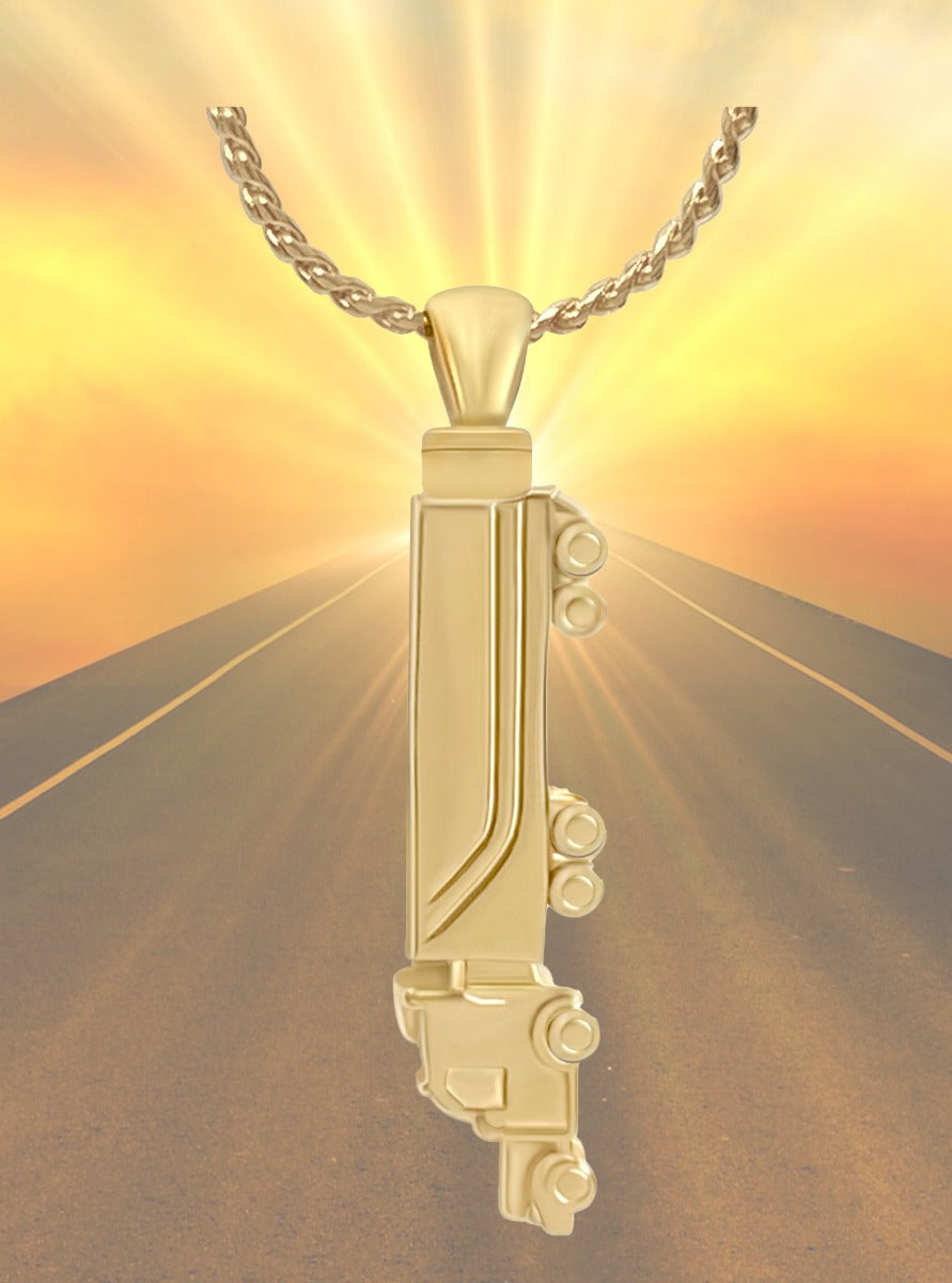 Truck Driver 10KT or 14KT Gold Cremation Trucker Jewelry Urn - ORDER NOW