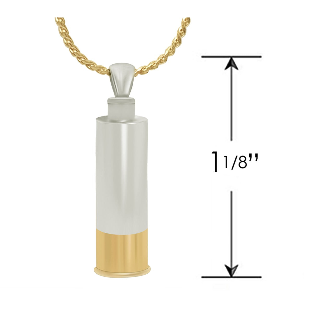 Shotgun Shell 10KT or 14KT Yellow & White Gold Cremation Jewelry Urn - SHIPS NOW