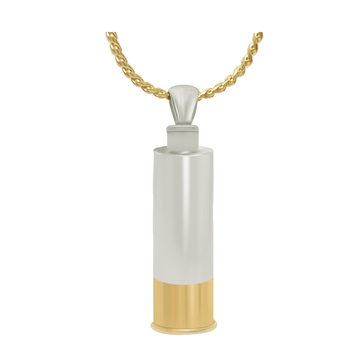 Shotgun Shell 10KT or 14KT Yellow & White Gold Cremation Jewelry Urn - SHIPS NOW
