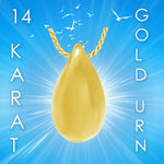 Large Teardrop 10KT Gold Cremation Jewelry Urn  - SHIPS NOW