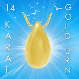 Large Teardrop 10KT Gold Cremation Jewelry Urn  - SHIPS NOW