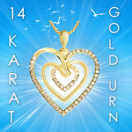 Triple Hearts of Love 10KT or 14KT Gold Cremation Jewelry Urn - SHIPS NOW