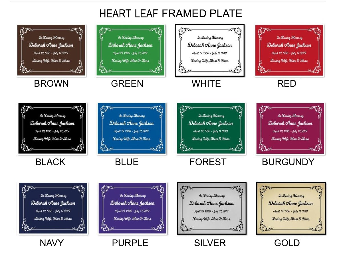 Colorful Heart Leaf Name Plates For Cremation Urns