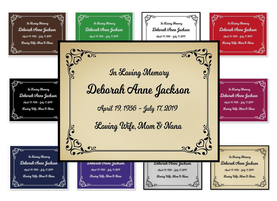 Colorful Heart Leaf Name Plates For Cremation Urns