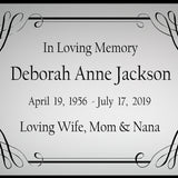 Colorful Name Plates For Cremation Urns