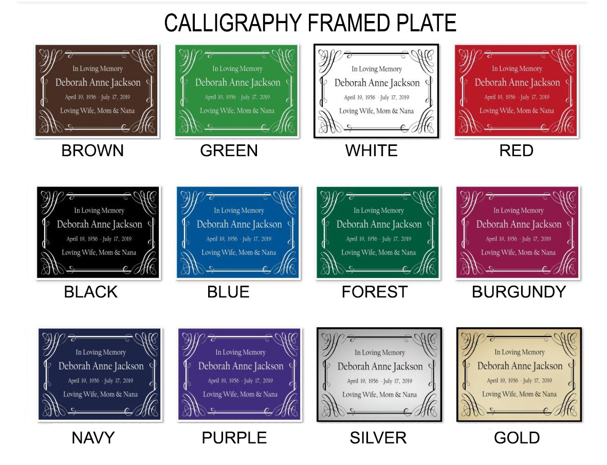 Colorful Calligraphy Name Plates For Cremation Urns