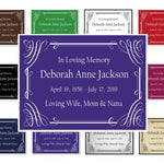 Colorful Calligraphy Name Plates For Cremation Urns