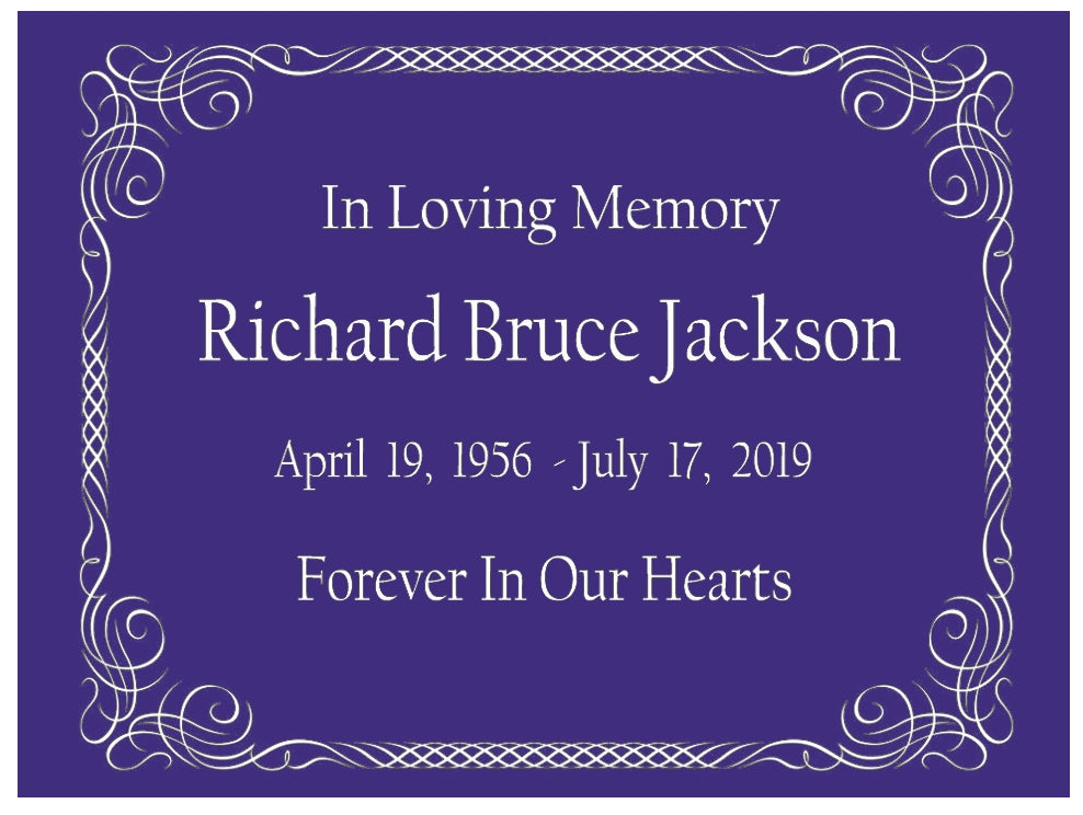 Colorful Scroll Name Plates For Cremation Urns