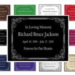 Colorful Scroll Name Plates For Cremation Urns