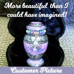 Princess Angel Pewter Keepsake Urn - Love Charms™ Option
