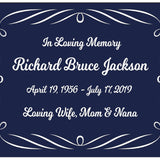 Colorful Swirl Name Plates For Cremation Urns