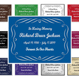 Colorful Swirl Name Plates For Cremation Urns