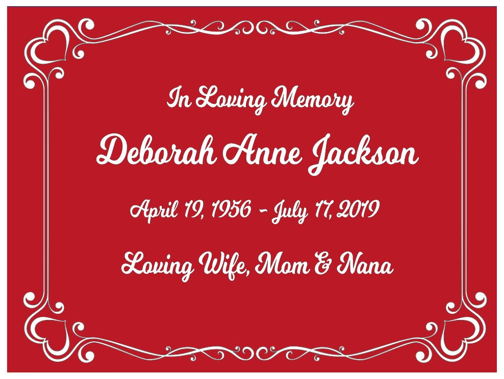 Colorful Double Heart Name Plates For Cremation Urns