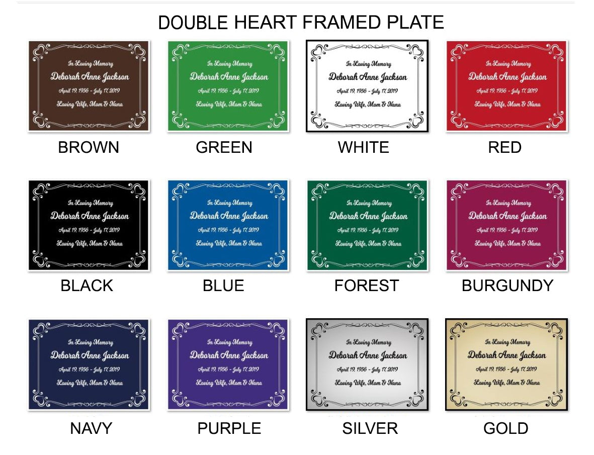 Double Heart Name Plates For Cremation Urns