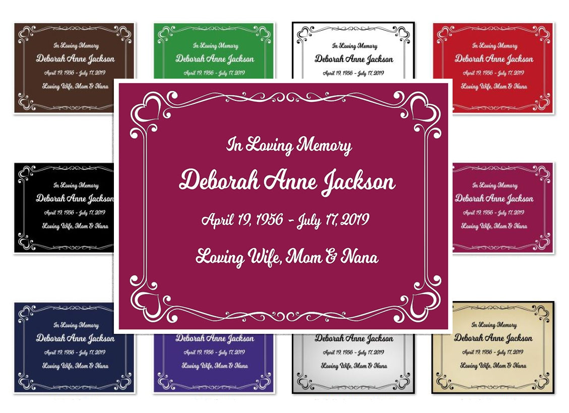 Double Heart Name Plates For Cremation Urns