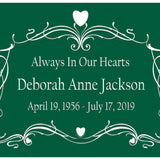 Colorful Heart Vine Name Plates For Cremation Urns